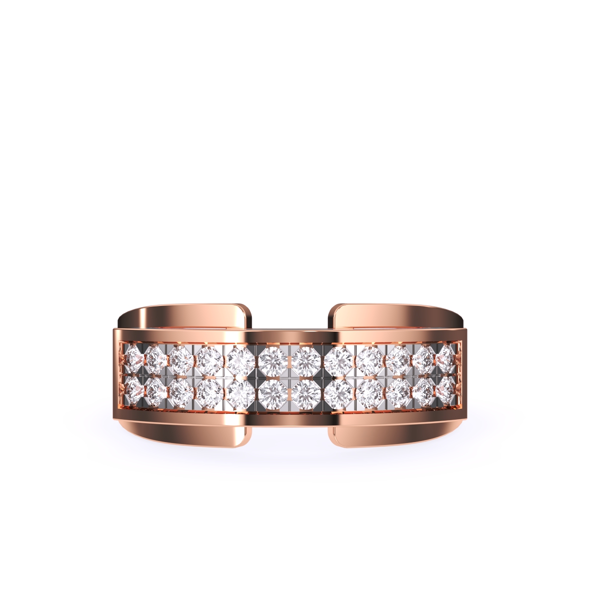 Impressive Round Lab Grown Band For Men